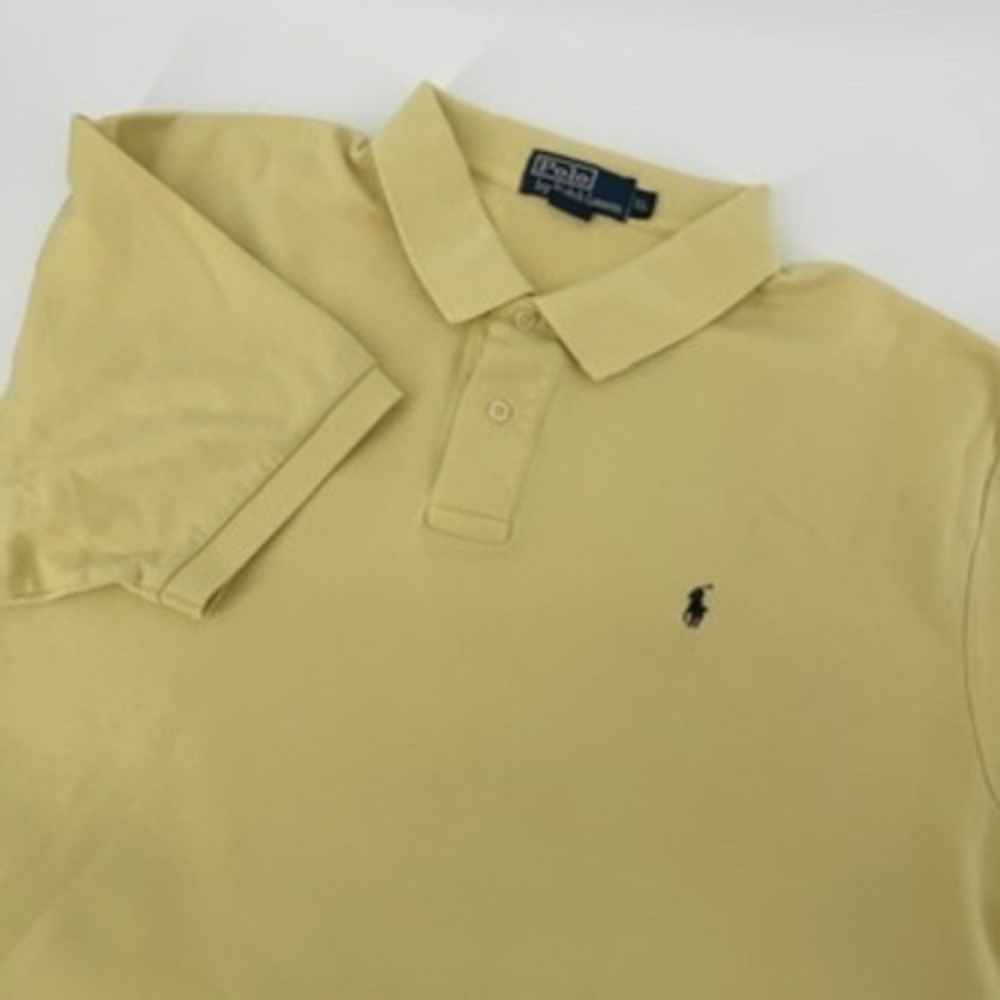 Polo by Ralph Lauren Mens XL Polo Shirt Yellow Short Sleeve Classic‎ Fit Casual